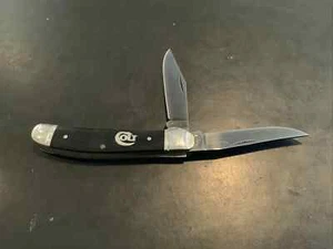 Coltello tascabile fuori produzione Colt CT242SB osso nero 2 lame testa di rame - Foto 1 di 4