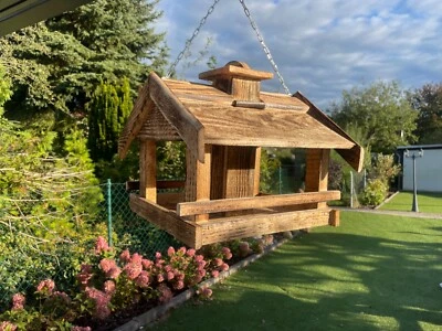 XXL Vogelhaus  Futterhaus Vogelhausständer Holz Vogelhäuser Vogelhäuschen Villa - Bild 1 von 4