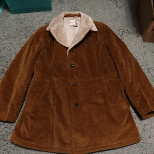 Vintage Royal Knight Men's Coat Faux Fur Sherpa Lining Size 46 Long Penny Lane - Picture 1 of 11