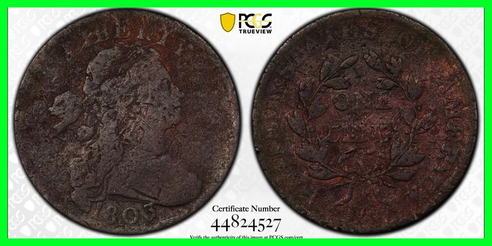 Early 1803 Draped Bust Large Cent - Graded PCGS G - Details - 5000 Survival - Image 1 of 4