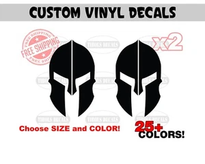 2x Spartan Helmet Gladiator Decals Stickers Jeep Molon labe Come and take it 2A - Picture 1 of 6
