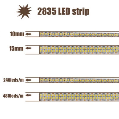 Led Strip Lights 2835 SMD 60/120/240/480leds/m Rope Garden Decking Kitchen lamp - Image 1 of 4
