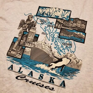 Vintage 90s Alaska Cruises Shirt Adult Gray XL Souvenir Nature Graphic - Picture 1 of 7