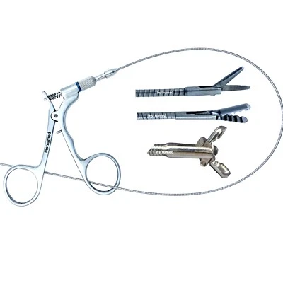 Juego de 3 tijeras flexibles para histeroscopia pinzas urología instrumentos quirúrgicos Foto 1 de 4