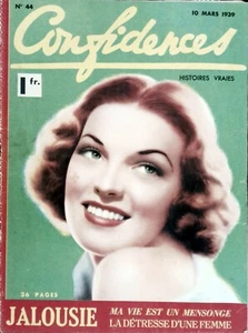 MAGAZINE FRANCAIS CONFIDENCES N°44 10 MARS 1939 Histoires Vraies mode cœur - Picture 1 of 2