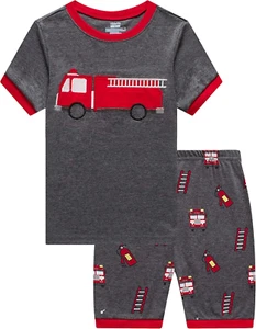 Boys Short Sleeve Pajamas Kids Summer Pjs Children Pajamas - Picture 1 of 12