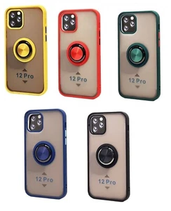 TPU Case w/Magnetic Ring Matte Back Shockproof Case for iPhone 12 Pro (6.1") - Picture 1 of 11
