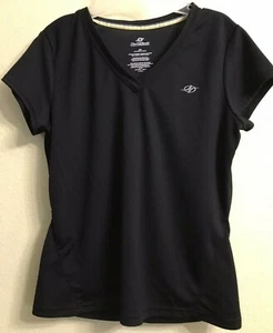 NordicTrack Womens Medium Black V-Neck jersey Nice Cute Polyester Active Top - Picture 1 of 6