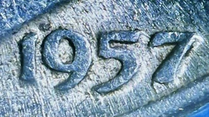 1957 Roosevelt 10 Cent Error - Doubling In Date & Liberty - .900 SILVER - Picture 1 of 10