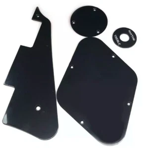 GB LP schwarz Schlagbrett Hohlraumschalter Abdeckung Tonabnehmer weiß Schriftzug Wahlring - Bild 1 von 4