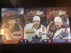 2020-21 Upper Deck Series 1, Serie 2 y Hobby Box Extendida Lote de 3 cajas - Imagen 1 de 8