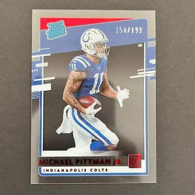 2020 Panini Chronicles Clearly Donruss Rated Rookies Red Michael Pittman Jr /199 - Image 1 of 2