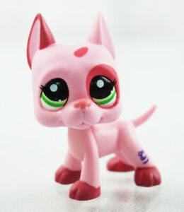 2'' Mini Pet Shop Toys Dog Mauve patchs roses LPS #2598 rare cadeau fille jouets