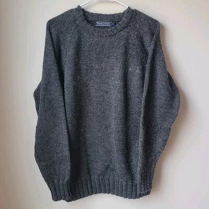 Woolovers Mens Sweater Size Large L Gray Chunky Knit Cozy Fuzzy Sweatshirt - Picture 1 of 8