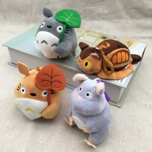 4PCS Totoro Cat Bus 10CM Plush Doll Keycain TO - Picture 1 of 8