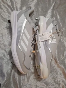 adidas Icon 7 Boost Baseball Metal Cleat Mens 12.5 Gray White S23852 New! - Picture 1 of 7