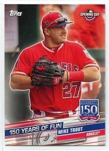 2019 Topps Opening Day 150 Years Of Fun - #25 - Mike Trout - Los Angeles Angels