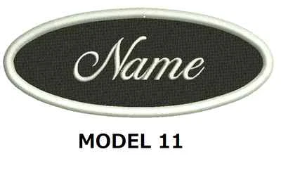 CUSTOM EMBROIDERED NAME PATCH OVAL SHAPE, Sew on patch Quality Badge 4" wide - Image 1 of 4