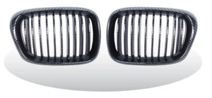 Front Kidney Grille Carbon Look For BMW E39 "1995-2003" 5 Series - Picture 1 of 1