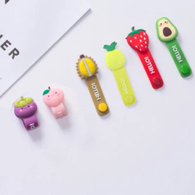 Silicone Cable Winder Cable Organizer Cartoon Fruit Cable Winder Cord Protector@ - Image 1 of 4
