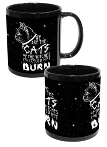 Cats Of The Witches You Could Not Burn Black Mugs Set of 2, Gothic Gift Darkside - Picture 1 of 4