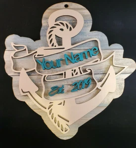 Personalized Name Anchor Decorative sign.Custom made Home Decor - Picture 1 of 2