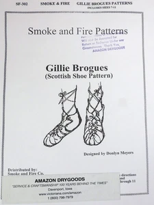 Vtg Smoke & Fire Gillie Brogues Scottish Shoe SEWING PATTERN UnCut FF sz 7-11 - Picture 1 of 2