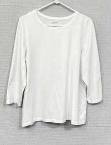 EUC Chico's 3/4 Sleeve, Scoop Neck Knit Top. White. Plus Size 3. - Picture 1 of 5