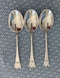 Vtg 3 Serving Spoons J Tostrup Norway Silver Ware (60 Silverplate)  207g - Picture 1 of 16