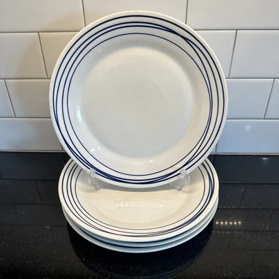 Platos de ensalada/almuerzo Royal Doulton PACIFIC 9,3/8" - LÍNEAS AZULES - JUEGO DE 4 Foto 1 de 4