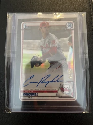 2020 Bowman Draft Chrome Carson Ragsdale Black Auto 34/75 - Image 1 of 2