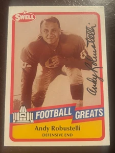 Tarjeta autografiada firmada por Andy Robustelli 1989 Swell Greats #43 New York Giants - Imagen 1 de 1