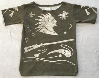 Camiseta Top Denim & Supply Ralph Lauren Mujer Verde Oliva Azteca India Talla M Foto 1 de 4