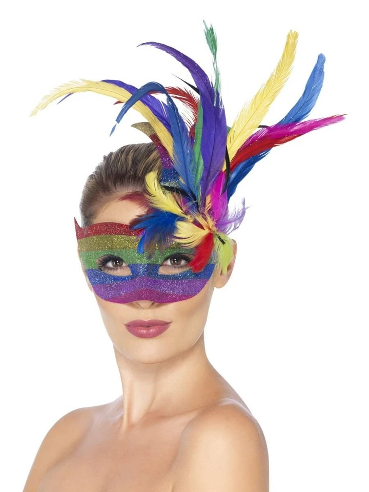 Carnival Eyemask, Rainbow Costume Mask Adult - Image 1 of 1