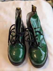 *Distressed* Vintage 1990er Shiny Green Damen 7 Herren 5 Dr Martens *siehe Fotos* - Bild 1 von 10