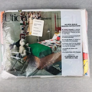 Vintage Peanuts Snoopy Stevens Utica Twin SPANNBETTLAKEN Snoopy's Dream NOS unbenutzt - Bild 1 von 15