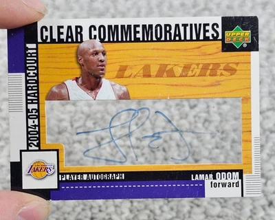 2004-05 Upper Deck Hardcourt Lamar Odom Auto Clear Commemoratives Auto HCC-LO - Image 1 of 3