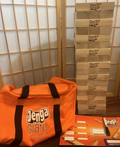 Jenga Giant Sports (2 ft Tall) w/ Bag Wooden Block Pad Complete 2.25x7x1.5" Yard - Picture 1 of 21
