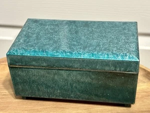 Caja de música vintage Otagiri laca azul verde joyero - Imagen 1 de 13