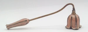 Tulip Shaped Candle Snuffer Brass Enamel & Rhinestone 6.75" Long - Picture 1 of 7