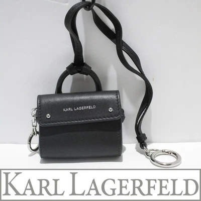 Karl Lagerfeld K/IKONIK Black Genuine Leather Mini Satchel Bag Charm w/ Tag - Image 1 of 4