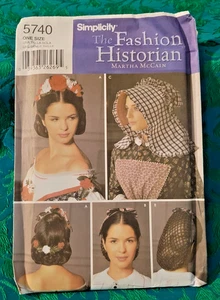 Martha McCain Historic Hats Millinery Simplicity Pattern # 5740 UNCUT Dated 2006 - Picture 1 of 2