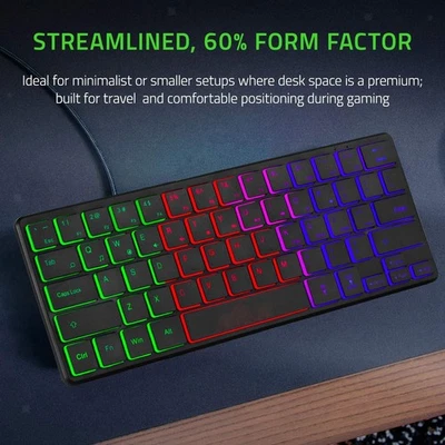 64 Keys Gaming Keyboard Five-row Mini for Gamer Business Android iOS - Image 1 of 4