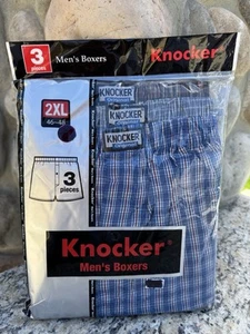 Knocker Men's 3 Pack Plaid Button Fly Boxer Shorts Size 2XL - Picture 1 of 5