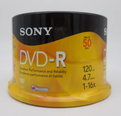 Genuine Sony DVD-R 50 Pack - 120min 4.7GB 1-16x - Brand NEW & Sealed! - Image 1 of 4