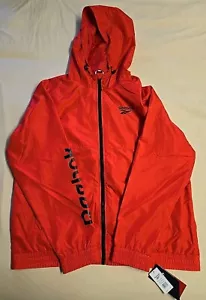 Reebok Mens Sz 2XL Windbreaker Jacket Hoodie Full Zip Red NEW NWT Retail $125 - Picture 1 of 9
