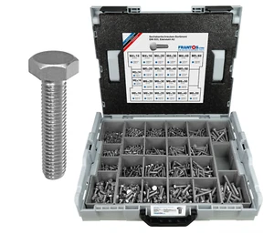 FRANTOS Schraubensortiment Sechskantschrauben DIN 933 Edelstahl A2 in L-Boxx - Bild 1 von 8