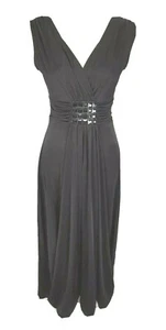 Valleygirl Womens Maxi Dress Size S Black Jersey V-Neck Sleeveless Pullover - Picture 1 of 7