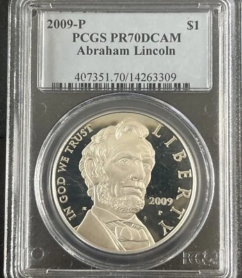 2009-P $1 PCGS PR70DCAM Abraham Lincoln (1294) - Image 1 of 4