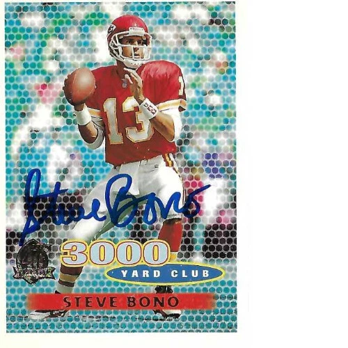 STEVE BONO SIGNED 1996 TOPPS #386 - KANSAS CITY CHIEFS - Image 1 of 1